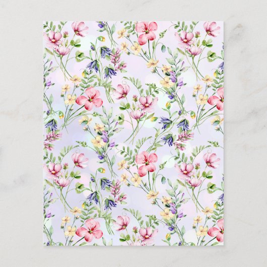 Elegante Rosa Blume Wasserfarbenhochzeit (Rückseite)