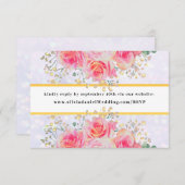 Elegante Rosa Blume Wasserfarbenhochzeit Begleitkarte (Vorne/Hinten)