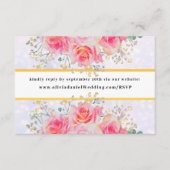 Elegante Rosa Blume Wasserfarbenhochzeit Begleitkarte (Vorderseite)