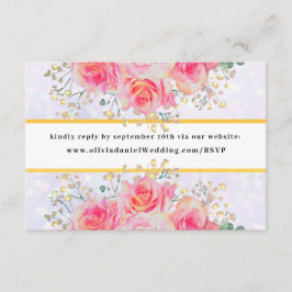 Elegante Rosa Blume Wasserfarbenhochzeit Begleitkarte