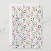 Elegante Rosa Blume Wasserfarbenhochzeit Einladung (Rückseite)