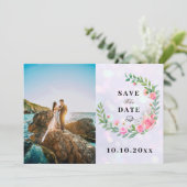 Elegante Rosa Blume Wasserfarbenhochzeit Einladung (Stehend Vorderseite)