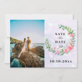 Elegante Rosa Blume Wasserfarbenhochzeit Einladung