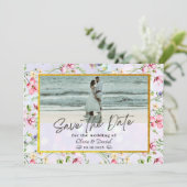 Elegante Rosa Blume Wasserfarbenhochzeit Einladung (Stehend Vorderseite)