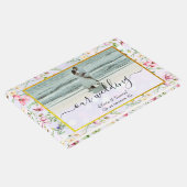 Elegante Rosa Blume Wasserfarbenhochzeit Gästebuch (Ecke)