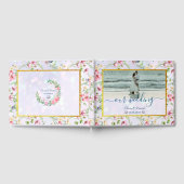 Elegante Rosa Blume Wasserfarbenhochzeit Gästebuch (Voll)