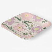 Elegante rosa Blume Watercolor Boho Floral Pappteller (Gewinkelt)
