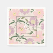 Elegante rosa Blume Watercolor Boho Floral Serviette (Vorderseite)