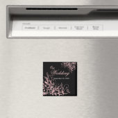 Elegante Rosa Blume Wirbel Save the Date Hochzeit Magnet (In Situ (Geschirrspüler))