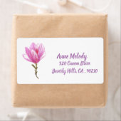 Elegante rosa Blume Zeichne Rücksendeadresse (Insitu)