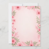 Elegante rosa Blumen-Baby-Shower-Einladung Save The Date (Rückseite)