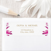 Elegante rosa Blumen Chinoiserie Rücksendeadresse (Insitu)