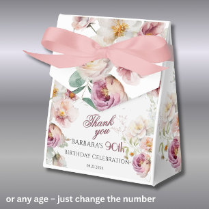 Elegante rosa Blumen-Geschenke zum 90. Geburtstag Geschenkschachtel