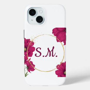 Elegante rosa Blumen-Gold-Kreis-Handyhülle Case-Mate iPhone Hülle