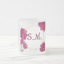 Elegante rosa Blumen-Gold-Kreis-Kaffeetasse