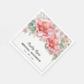 Elegante rosa Blumen-Hochzeitsshower Serviette (Ecke)