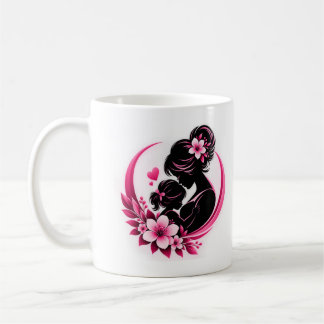 Elegante rosa Blumen Mutterschaft Liebe Frauen  Kaffeetasse