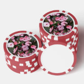 Elegante rosa Blumen-Pokerchips Pokerchips (Stapel)