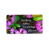 Elegante rosa Blumen rosa Azaleen rosa Blume Adressaufkleber (Vorne)