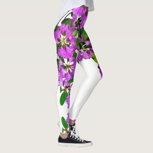 Elegante rosa Blumen rosa Azaleen rosa Blume Leggings (Rechts)