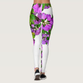 Elegante rosa Blumen rosa Azaleen rosa Blume Leggings (Rückseite)