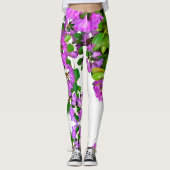 Elegante rosa Blumen rosa Azaleen rosa Blume Leggings (Vorderseite)