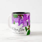 Elegante rosa Blumen rosa Azaleen rosa Blume Mama Zweifarbige Tasse (Vorderseite Links)