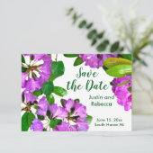 Elegante rosa Blumen rosa Azaleen rosa Blume Save The Date (Stehend Vorderseite)