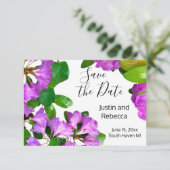 Elegante rosa Blumen rosa Azaleen rosa Blume Save The Date (Stehend Vorderseite)