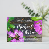 Elegante rosa Blumen rosa Azaleen rosa Blume Save The Date (Stehend Vorderseite)