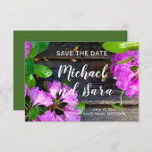Elegante rosa Blumen rosa Azaleen rosa Blume Save The Date (Vorne/Hinten)