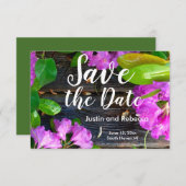 Elegante rosa Blumen rosa Azaleen rosa Blume Save The Date (Vorne/Hinten)