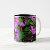 Elegante rosa Blumen rosa Azaleen rosa Blume Zweifarbige Tasse (VorderseiteRechts)