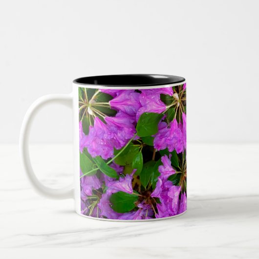 Elegante rosa Blumen rosa Azaleen rosa Blume Zweifarbige Tasse (Links)