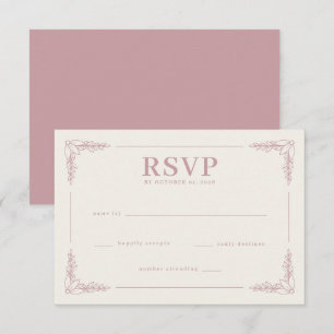 Elegante rosa Blumen-RSVP RSVP Karte