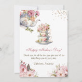 Elegante rosa Blumen-Teetasse Muttertag Karte (Vorderseite)