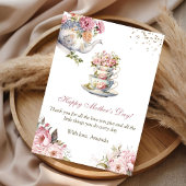 Elegante rosa Blumen-Teetasse Muttertag Karte