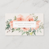 Elegante Rosa Blumen und Grüne Wasserfarbe Visitenkarte (Vorderseite)