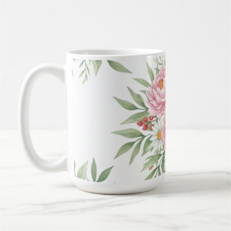 Elegante rosa Blumen-Wasserfarbe-Kaffeetasse"  Kaffeetasse