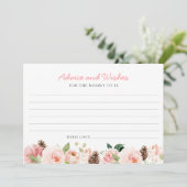 Elegante rosa Blumenberatung und Wunschkarte Einladung (Stehend Vorderseite)