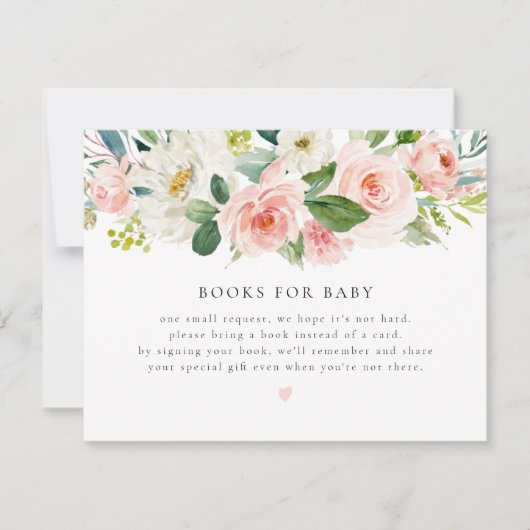 Elegante Rosa Blumenbücher für die Kinderkarte Einladung (Vorderseite)