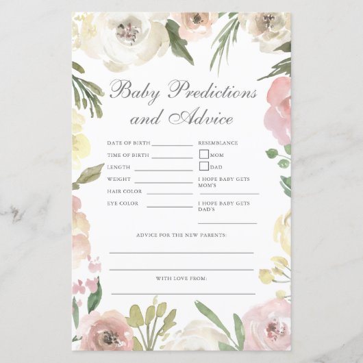 Elegante Rosa Blumendusche Beratung (Vorderseite)