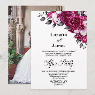 Elegante rosa blumengeschichtliche Hochzeitsempfeh Einladung