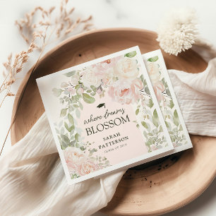 Elegante rosa Blumengraduationsfeier Serviette