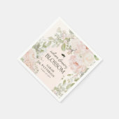 Elegante rosa Blumengraduationsfeier Serviette (Ecke)