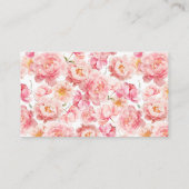 Elegante Rosa Blumengrün Bitte bringen Sie ein Rez Begleitkarte (Rückseite)