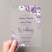 Elegante rosa Blumenhochzeit Acryleinladungen (Insitu (Handheld))