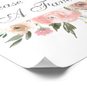 Elegante rosa Blumenhochzeit Bitte nehmen Sie eine Poster (Ecke)