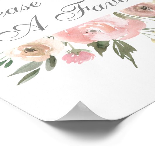 Elegante rosa Blumenhochzeit Bitte nehmen Sie eine Poster (Ecke)