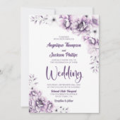 Elegante rosa Blumenhochzeit Einladung (Vorderseite)